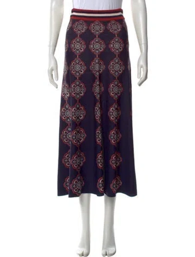 Pre-owned Cara Cara Printed Long Skirt W/ Tags In Blue