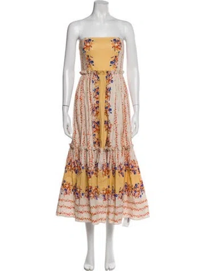 Pre-owned Cara Cara Printed Midi Length Dress In Neutral