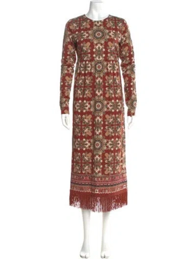 Pre-owned Cara Cara Printed Midi Length Dress W/ Tags In Multi