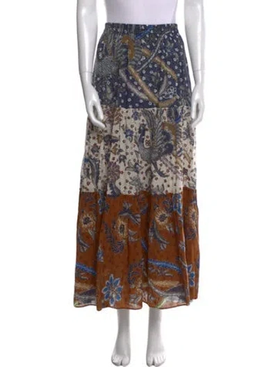 Pre-owned Cara Cara Printed Midi Length Skirt In Multi