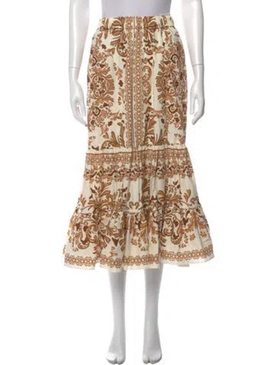 Pre-owned Cara Cara Printed Midi Length Skirt In Multi