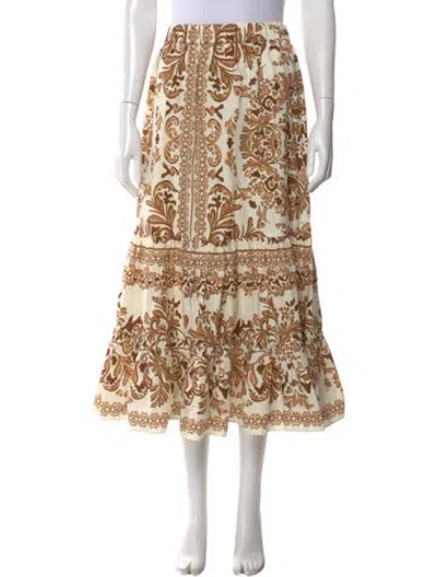 Pre-owned Cara Cara Printed Midi Length Skirt In Multi