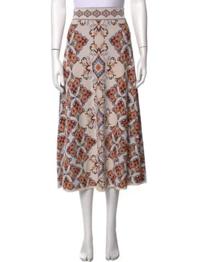 Pre-owned Cara Cara Printed Midi Length Skirt In Multicolor
