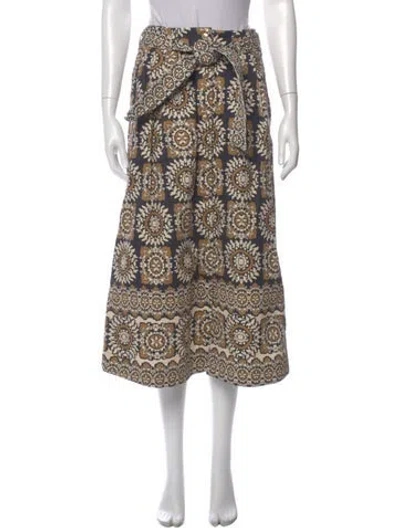 Pre-owned Cara Cara Printed Midi Length Skirt In Neutral