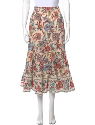 Pre-owned Cara Cara Printed Midi Length Skirt In Neutral