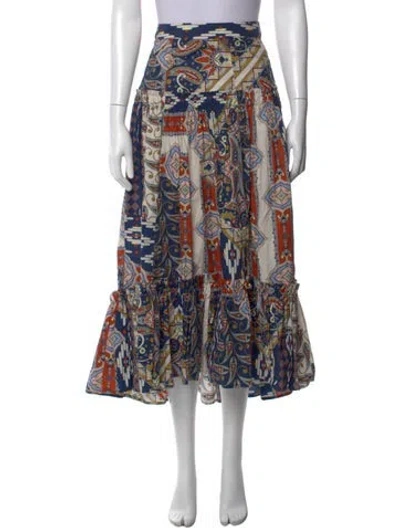 Pre-owned Cara Cara Printed Midi Length Skirt In Neutral