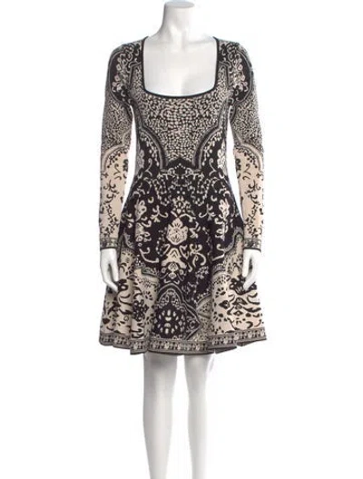 Pre-owned Cara Cara Printed Mini Dress In Black