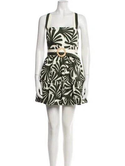 Pre-owned Cara Cara Printed Mini Dress In Green