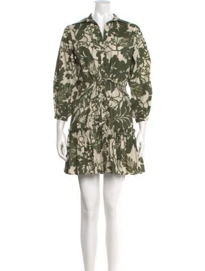 Pre-owned Cara Cara Printed Mini Dress In Green