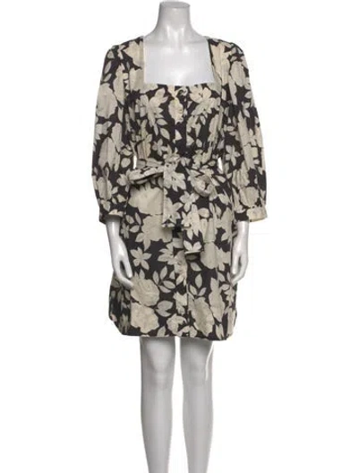 Pre-owned Cara Cara Printed Mini Dress In Neutral