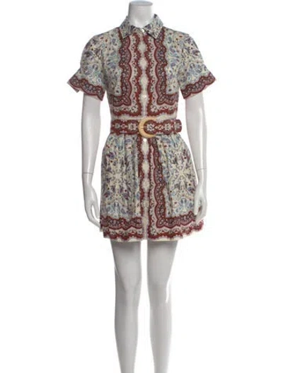 Pre-owned Cara Cara Printed Mini Dress In Neutral