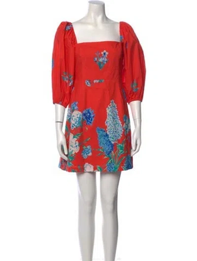 Pre-owned Cara Cara Printed Mini Dress In Orange