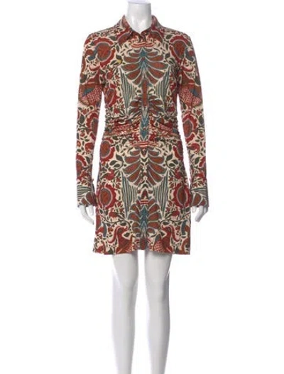 Pre-owned Cara Cara Printed Mini Dress In Orange