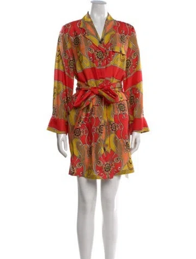 Pre-owned Cara Cara Printed Mini Dress In Orange