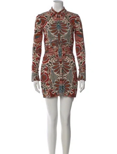 Pre-owned Cara Cara Printed Mini Dress In Orange