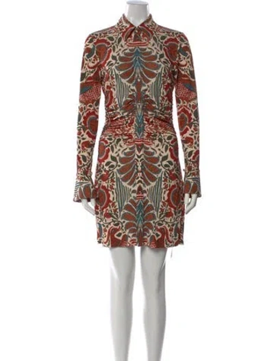 Pre-owned Cara Cara Printed Mini Dress In Orange