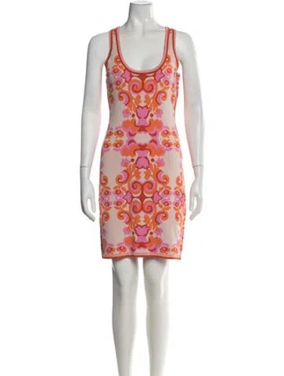 Pre-owned Cara Cara Printed Mini Dress In Orange