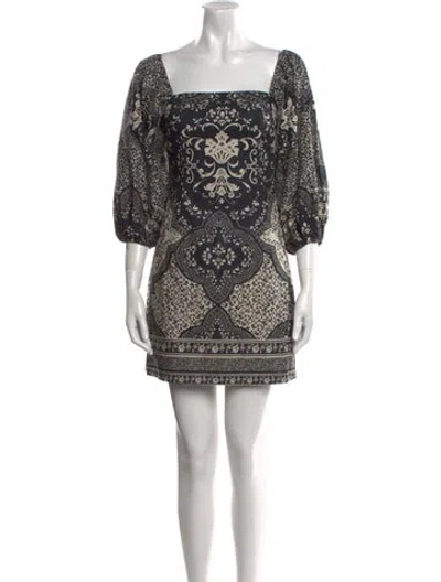 Pre-owned Cara Cara Printed Mini Dress W/ Tags In Black