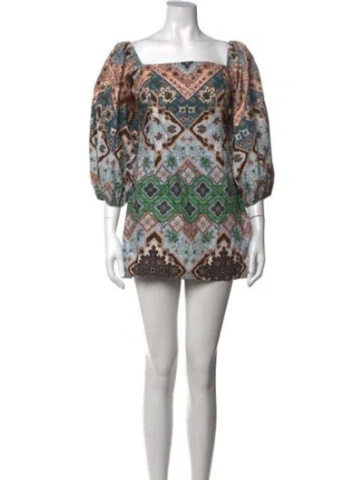 Pre-owned Cara Cara Printed Mini Dress W/ Tags In Blue