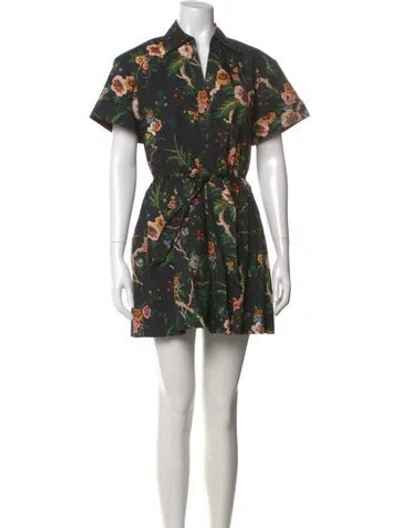 Pre-owned Cara Cara Printed Mini Dress W/ Tags In Green