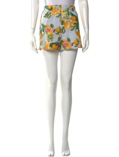 Pre-owned Cara Cara Printed Mini Shorts In Blue