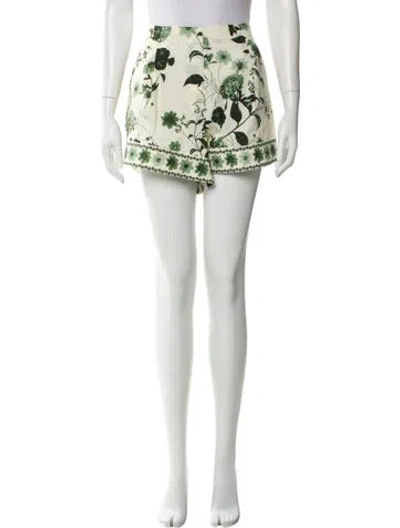 Pre-owned Cara Cara Printed Mini Shorts In Green