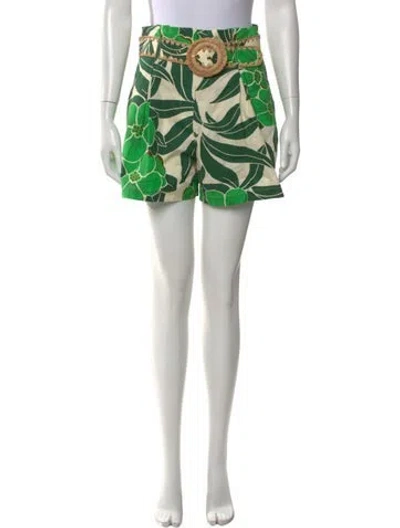 Pre-owned Cara Cara Printed Mini Shorts In Green