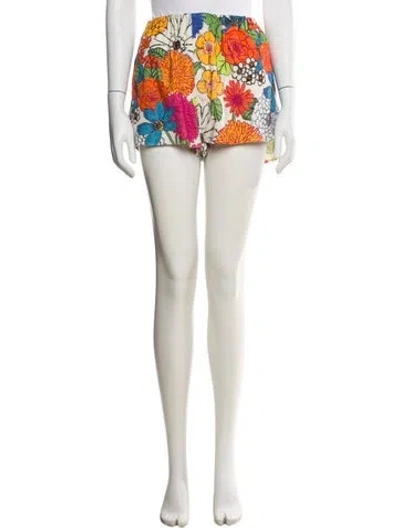 Pre-owned Cara Cara Printed Mini Shorts In White