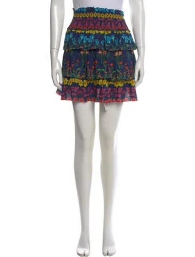 Pre-owned Cara Cara Printed Mini Skirt In Black