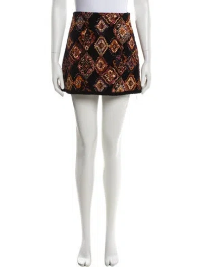 Pre-owned Cara Cara Printed Mini Skirt In Red