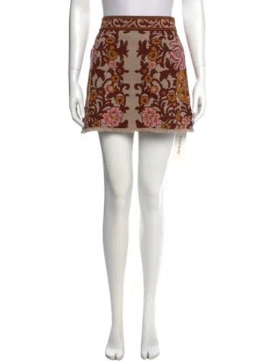 Pre-owned Cara Cara Printed Mini Skirt W/ Tags In Black