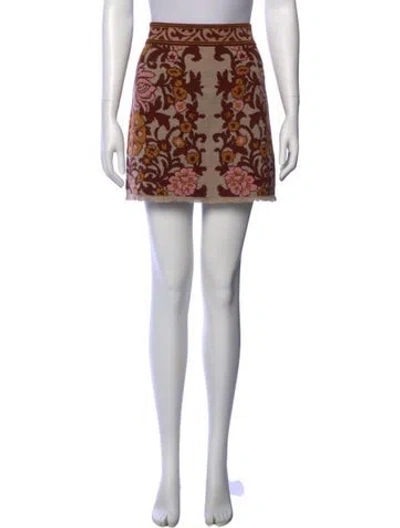 Pre-owned Cara Cara Printed Mini Skirt W/ Tags In Black