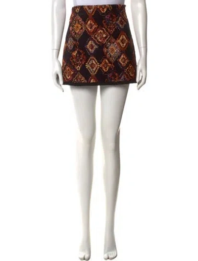 Pre-owned Cara Cara Printed Mini Skirt W/ Tags In Red