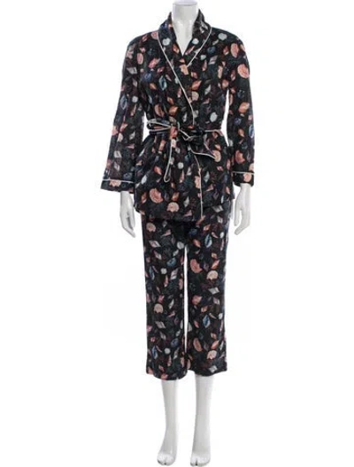 Pre-owned Cara Cara Printed Pantsuit In Black