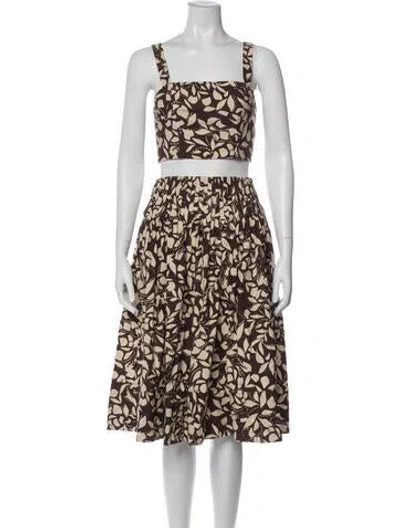 Pre-owned Cara Cara Printed Pleated Accents Skirt Set In Multi
