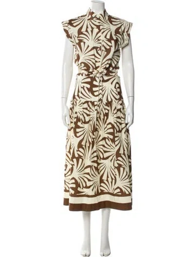 Pre-owned Cara Cara Printed Pleated Accents Skirt Set In Yellow