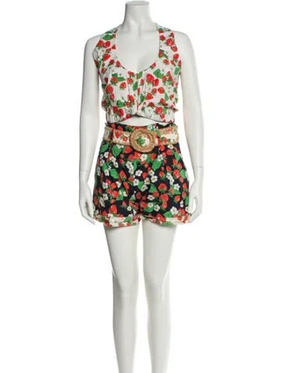 Pre-owned Cara Cara Printed Short Set In Neutral