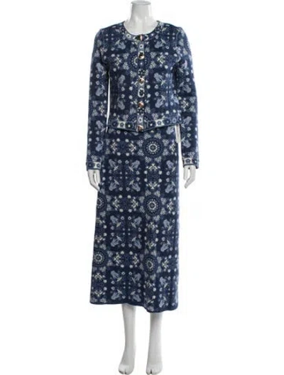 Pre-owned Cara Cara Printed Skirt Set In Blue