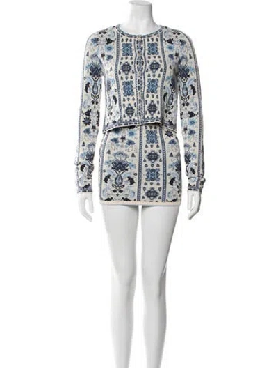 Pre-owned Cara Cara Printed Skirt Set In Blue