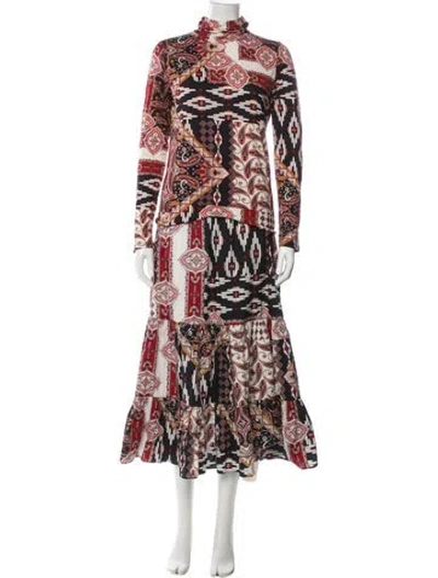 Pre-owned Cara Cara Printed Skirt Set In Red