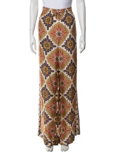 Pre-owned Cara Cara Printed Wide Leg Pants In Multicolor