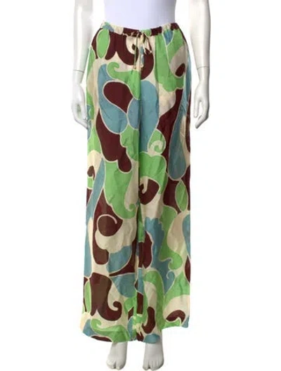 Pre-owned Cara Cara Printed Wide Leg Pants W/ Tags In Green