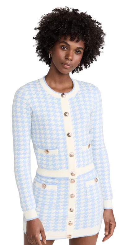 Cara Cara Priscilla Cardigan Houndstooth Blue