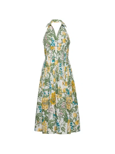 Cara Cara Rashida Floral-print Midi Dress In Green