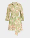 Cara Cara Raya Floral Button-front Mini Dress