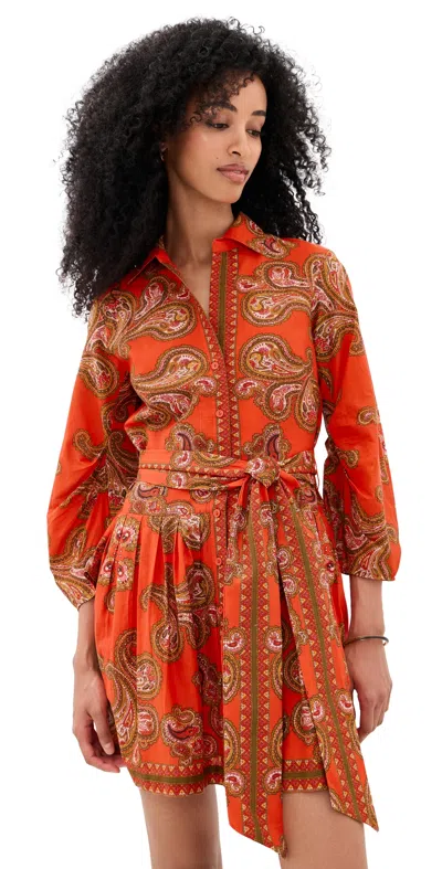 Cara Cara Raya Paisley-print Mini Dress In Orange