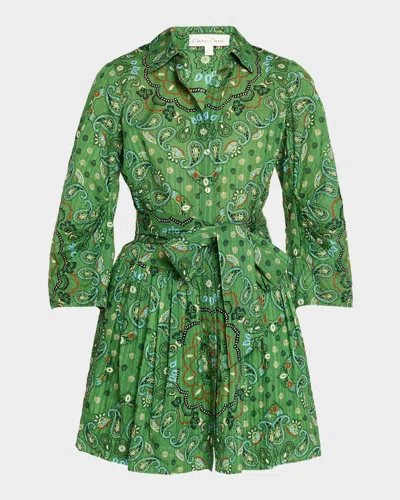 Cara Cara Raya Mini Shirtdress In Green