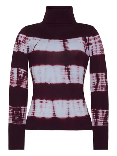 Cara Cara Reese Turtleneck Tie-dyed Top In Burgundy