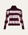 Cara Cara Reese Turtleneck Tie-dyed Top In Burgundy
