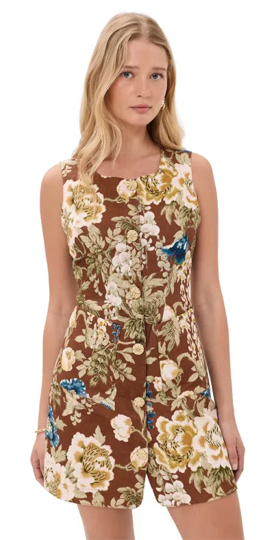 Cara Cara Rhapsody Dress Flora Meadow Brown In Multi